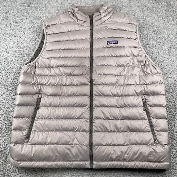 Patagonia Vest Mens 2XL Gray Down Sweater Puffer Full Zip Hiking Outdoor 84622 - Picture 1 of 11